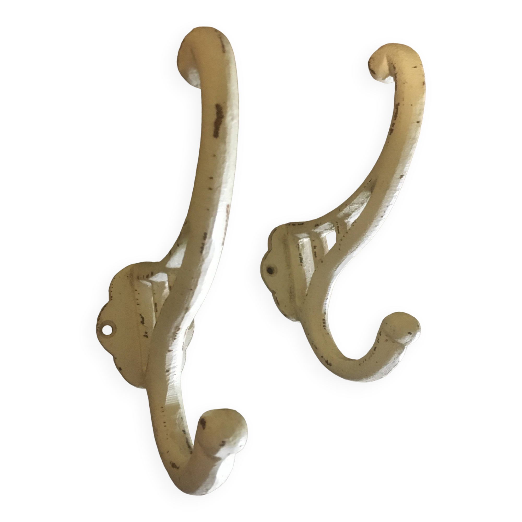 White cast iron wall hooks