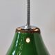Small vintage industrial green enamel pendant lights, 1960s