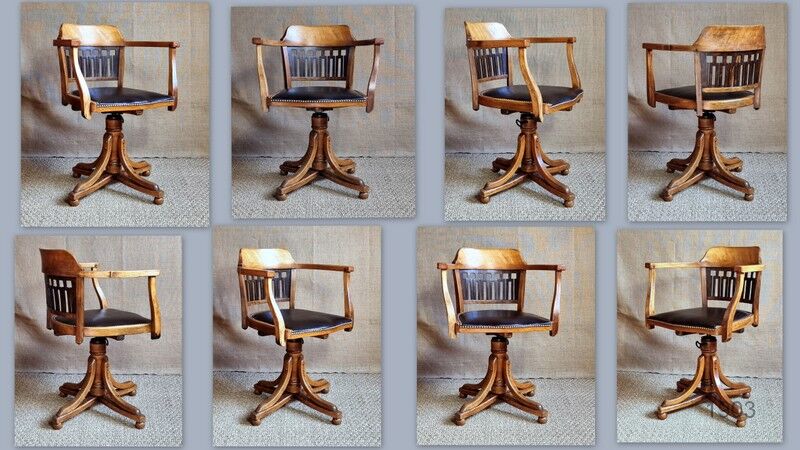 Fauteuil bureau Kohn n°640 à vis Sécession viennoise 1909 ca