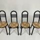 Set of four vintage chairs Viennese cane 80s Memphis by Antonio Sibau