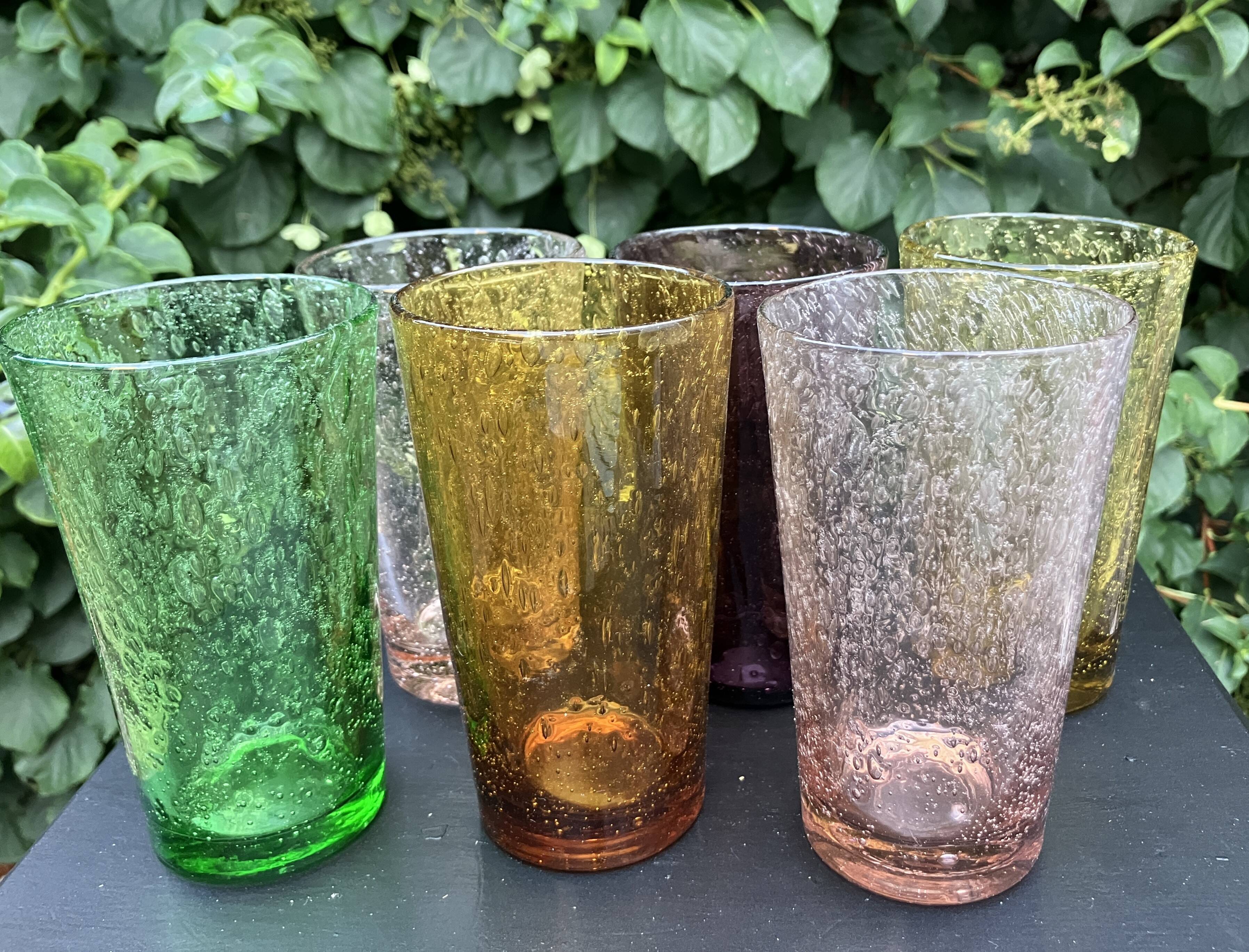 6 vintage 1960s Biot orangeade glasses