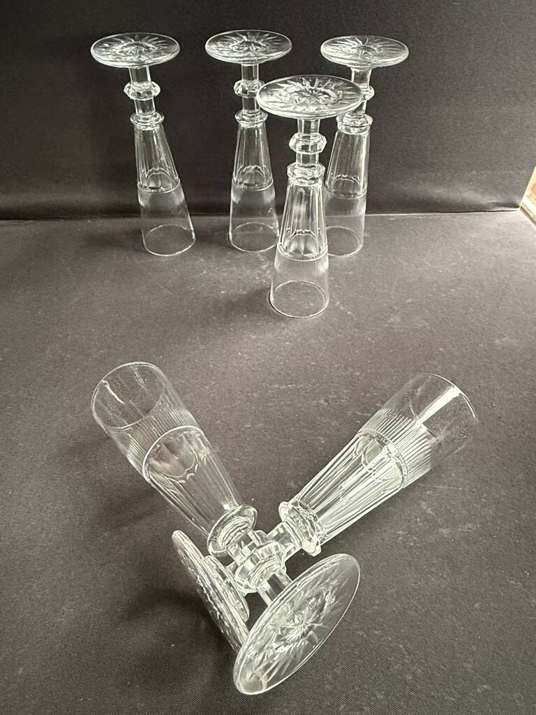 6 Flûtes Baccarat/Saint Louis XIXème