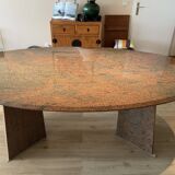 Table à manger ovale en granit années 1990