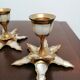 Bougeoirs palmiers nacre et laiton