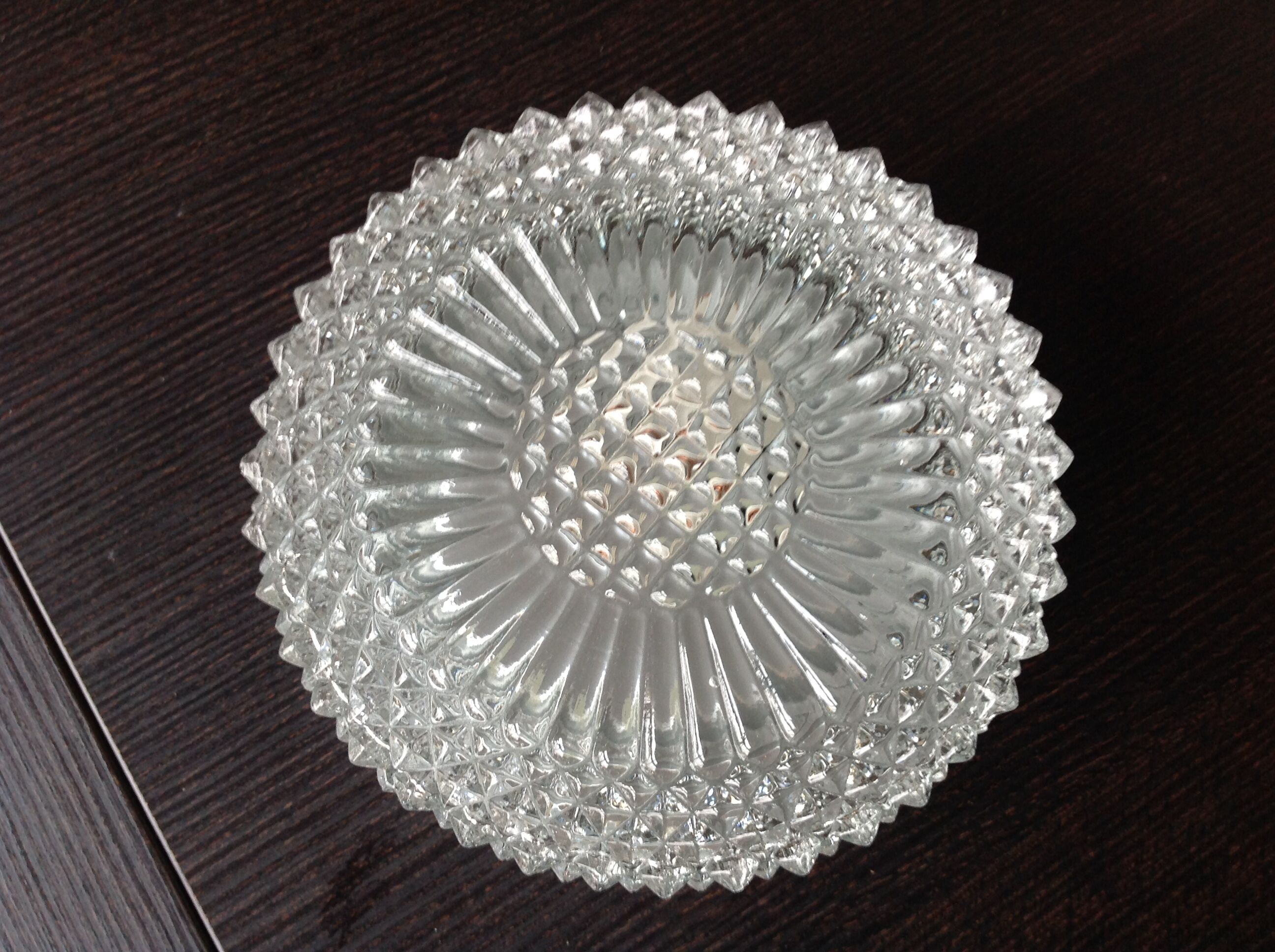 Plafonnier rond pointes de diamant / vintage années 60-70