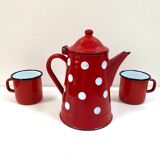70s Polka Dot Enamel Coffee Pot - 1L