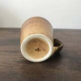 Service à café en grès Longchamps, circa 1960 - sucrier et 9 tasses avec soucoupes