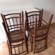 set of 4 bistro chairs in turned wood and canework stamped early 20th century