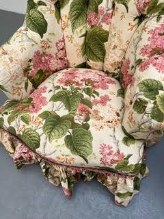 Pair of English armchairs with floral fabric