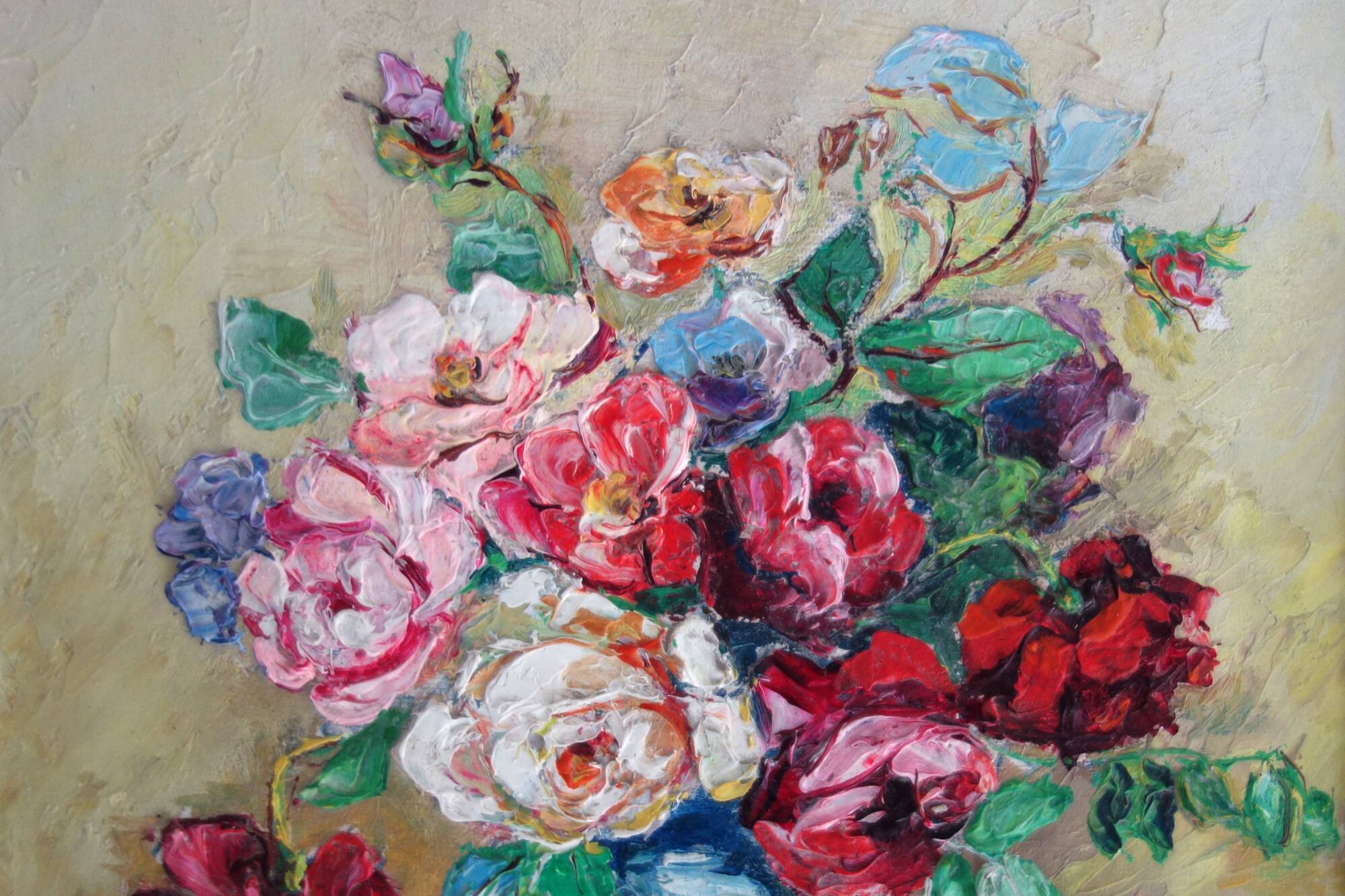 2 still lifes of flowers Alphonsive Bouquet, 1940s/1950s