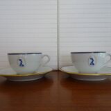 2 tasses à chocolat porcelaine Bernardaud Limoges modèle dauphin - B & Cie