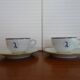 2 Bernardaud Limoges porcelain chocolate cups dolphin model - B & Cie