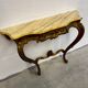 Carved gilded wooden console and marble in Louis XV style