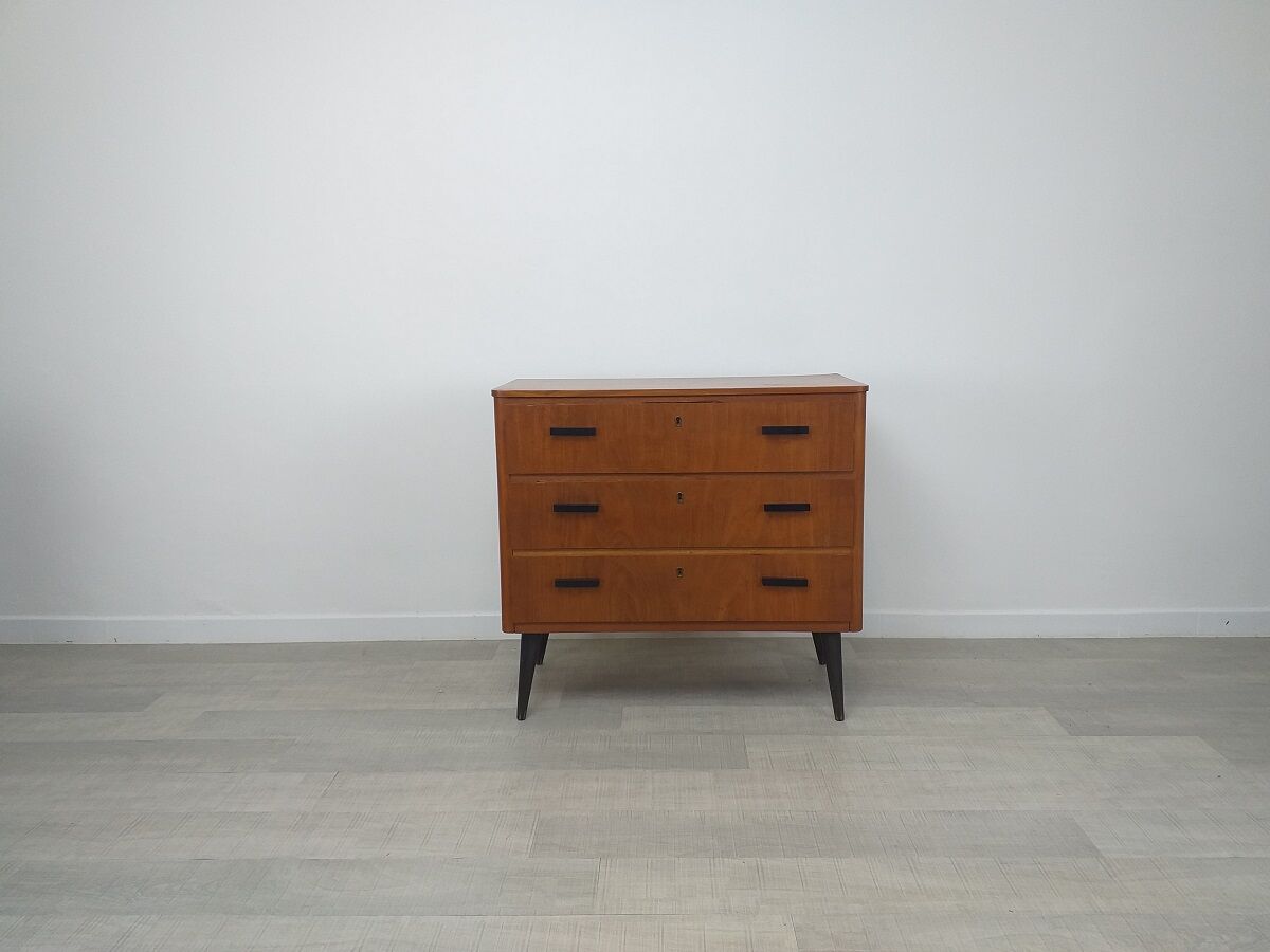 Commode scandinave années 60 teck vintage pieds compas