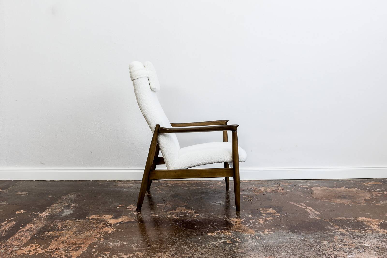 Mid Century Modern High Back Armchair By Edmund Homa, Gfm, Poland, 1960's