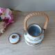 Old Great Mustard Pot with Ceramic Wicker Handle France