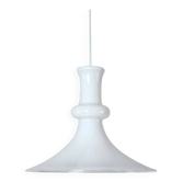 Suspension en verre opalin soufflé à la bouche blanche pour Holmegaard, Danemark, 1980s