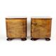 Minimalistic Art Deco Bedside Tables In Walnut Veneer, Czechoslovakia 1930s