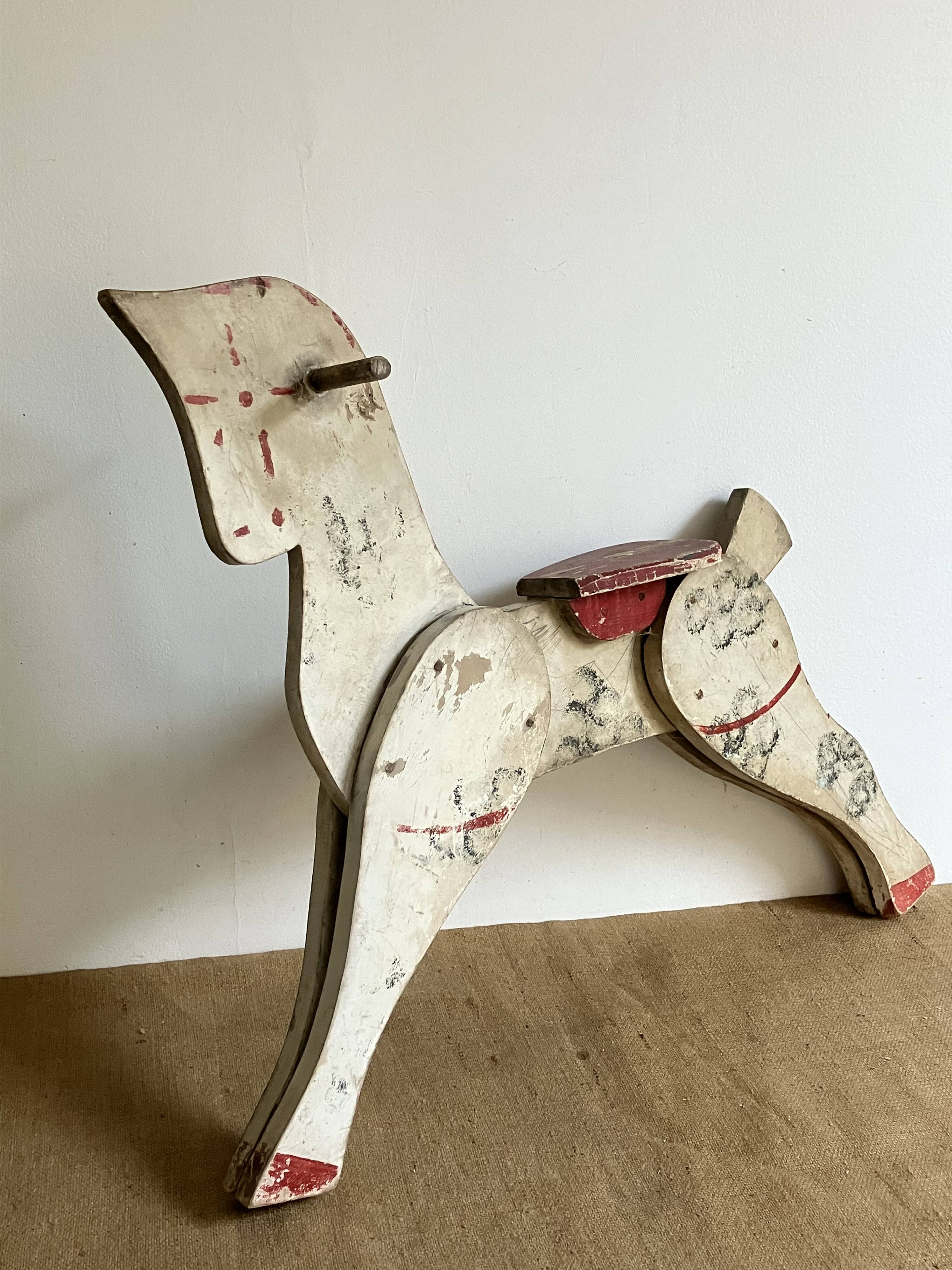 Old toy, wooden horse
