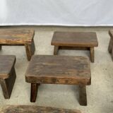 Small stool, side stool in old teak, footrest