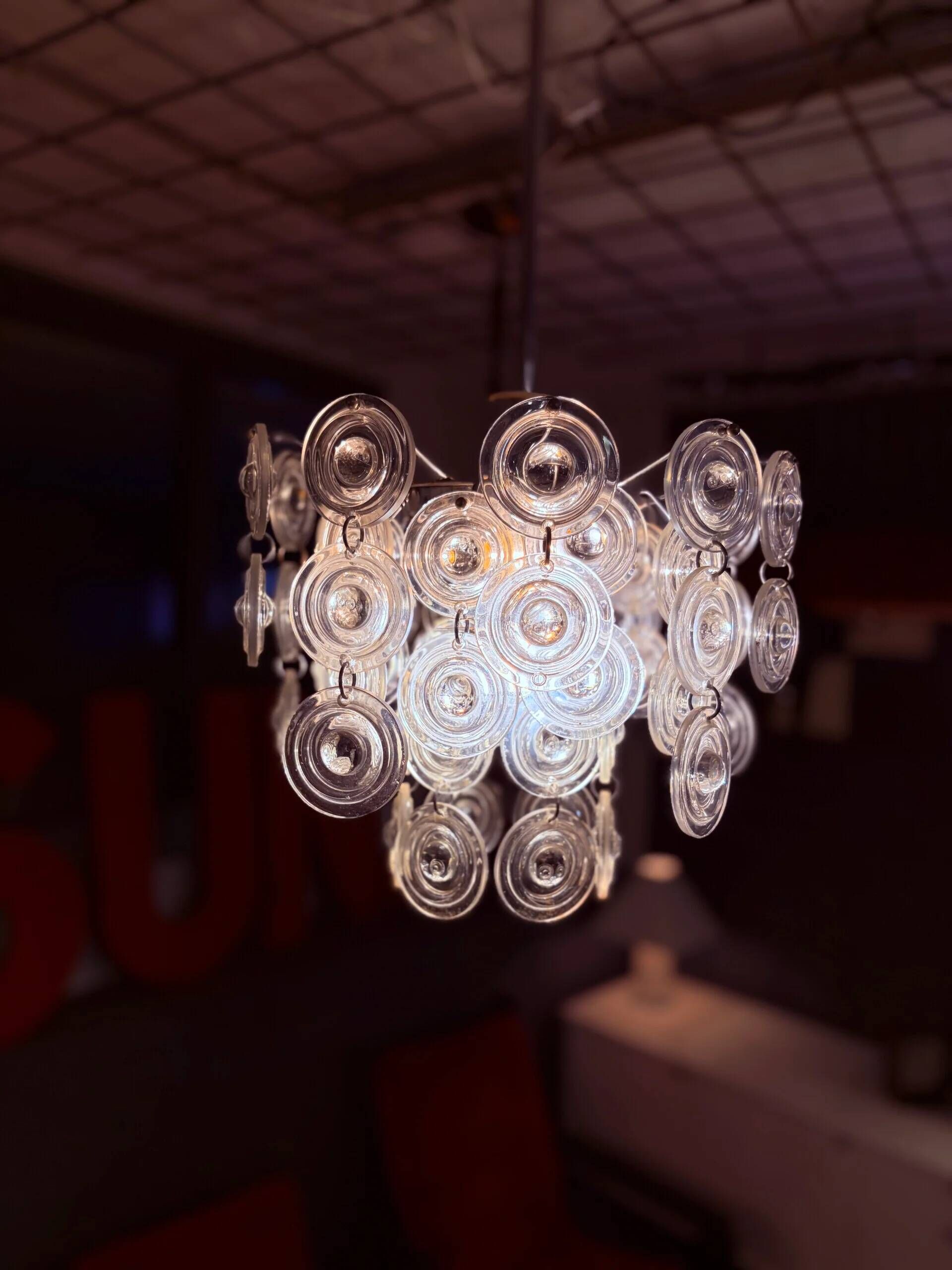 Sciolari chandelier with Murano glass lenses, 1960s/1970s