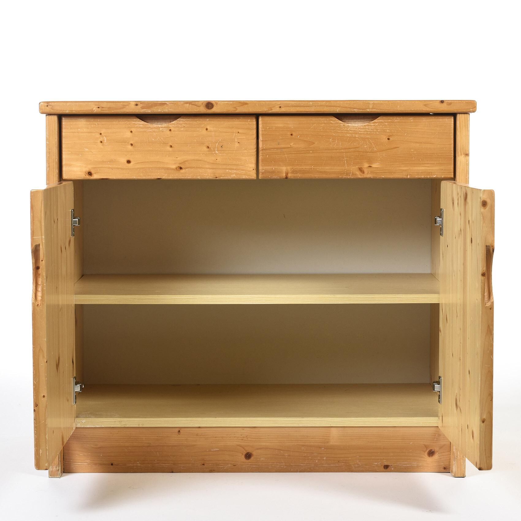 Furniture arc: chest of drawers with two drawers and two pine doors