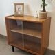 Vintage oak display cabinet from the 1960s.