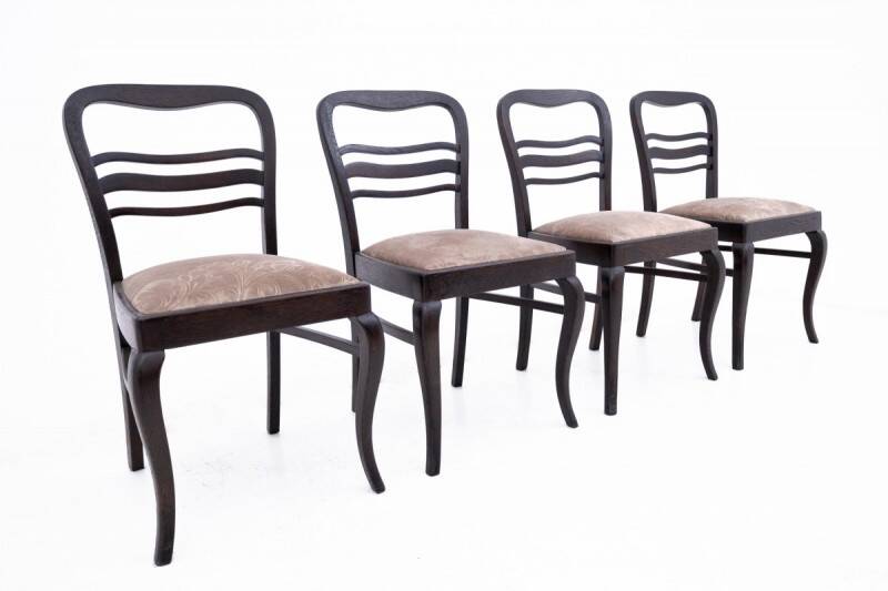 Antique table + chairs set, Western Europe, early 20th century.