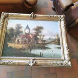Tableau horloge signé Desfontaines XIXème