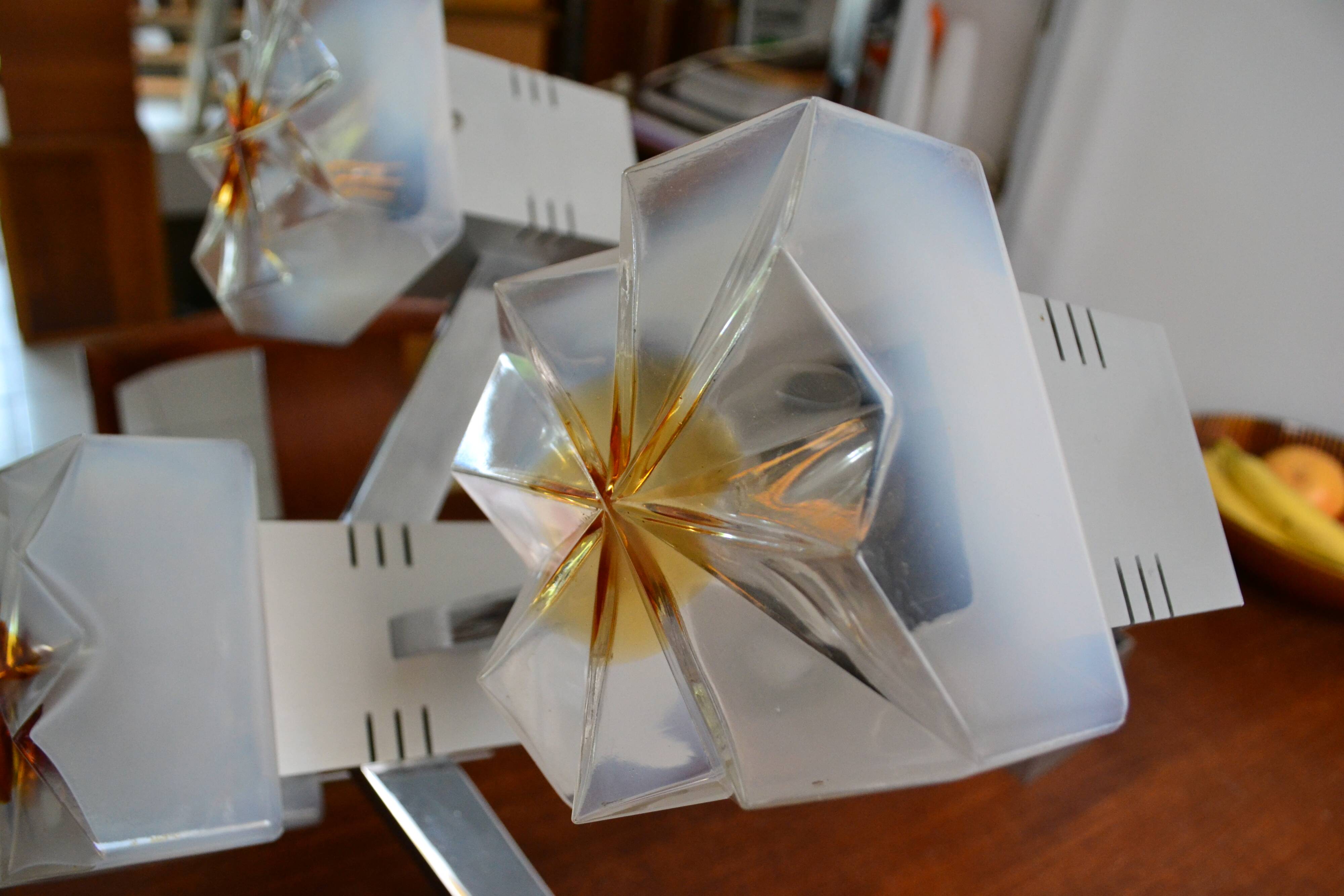 Lustre cubique Sciolari Chrome verre de Murano 60/70s