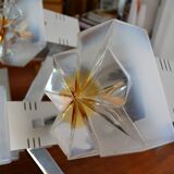 Sciolari Chrome cubic chandelier Murano glass 60/70s