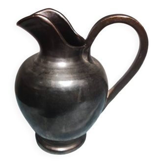 Enameled stoneware pitcher