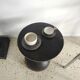 Sofa end in solid wood monoxyl organic shape black color