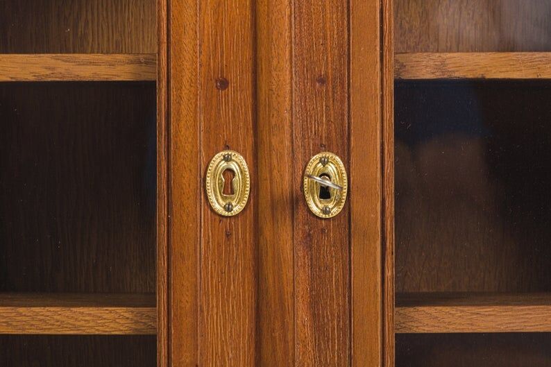 Vintage oak and resinous mahogany cabinet North Germany circa 1890