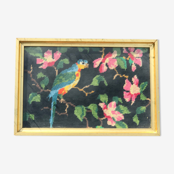 Bird in vintage tapestry