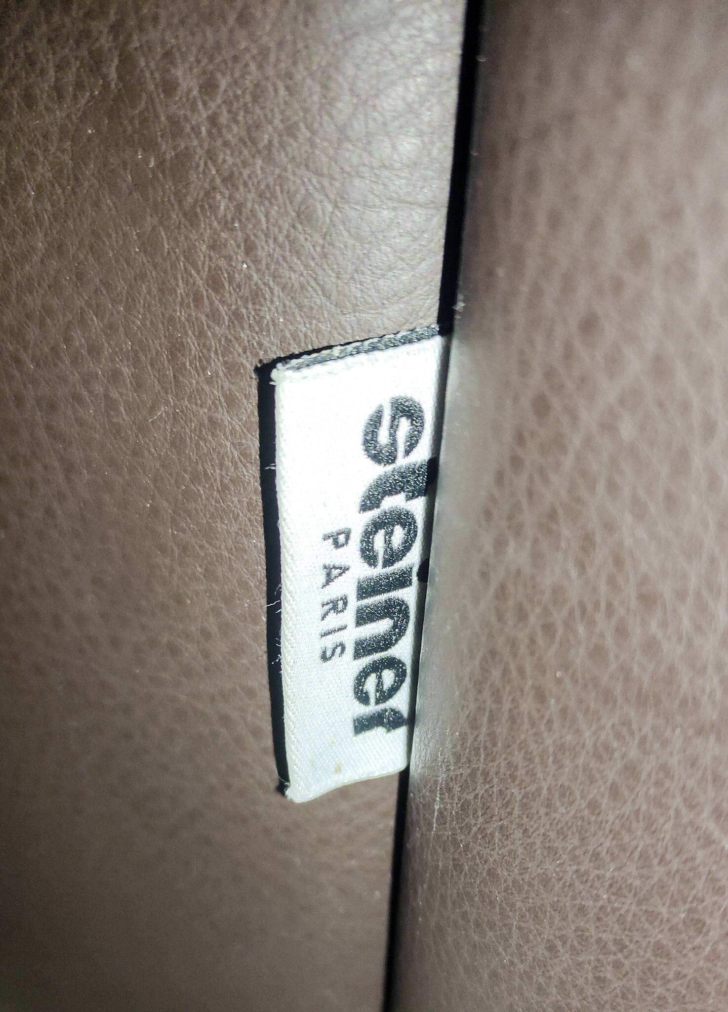 Leather lounge set – Steiner Paris – aluminium base – 1970s/1980s