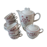 Coffee service KG Lunéville consisting of a coffee maker, 6 cups and a sugar bowl years 30-40