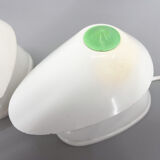 1960s Pair of White Bakelite Table or Wall Lamp, Czechoslovakia