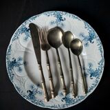 Couverts de table 12 personnes laiton bambou