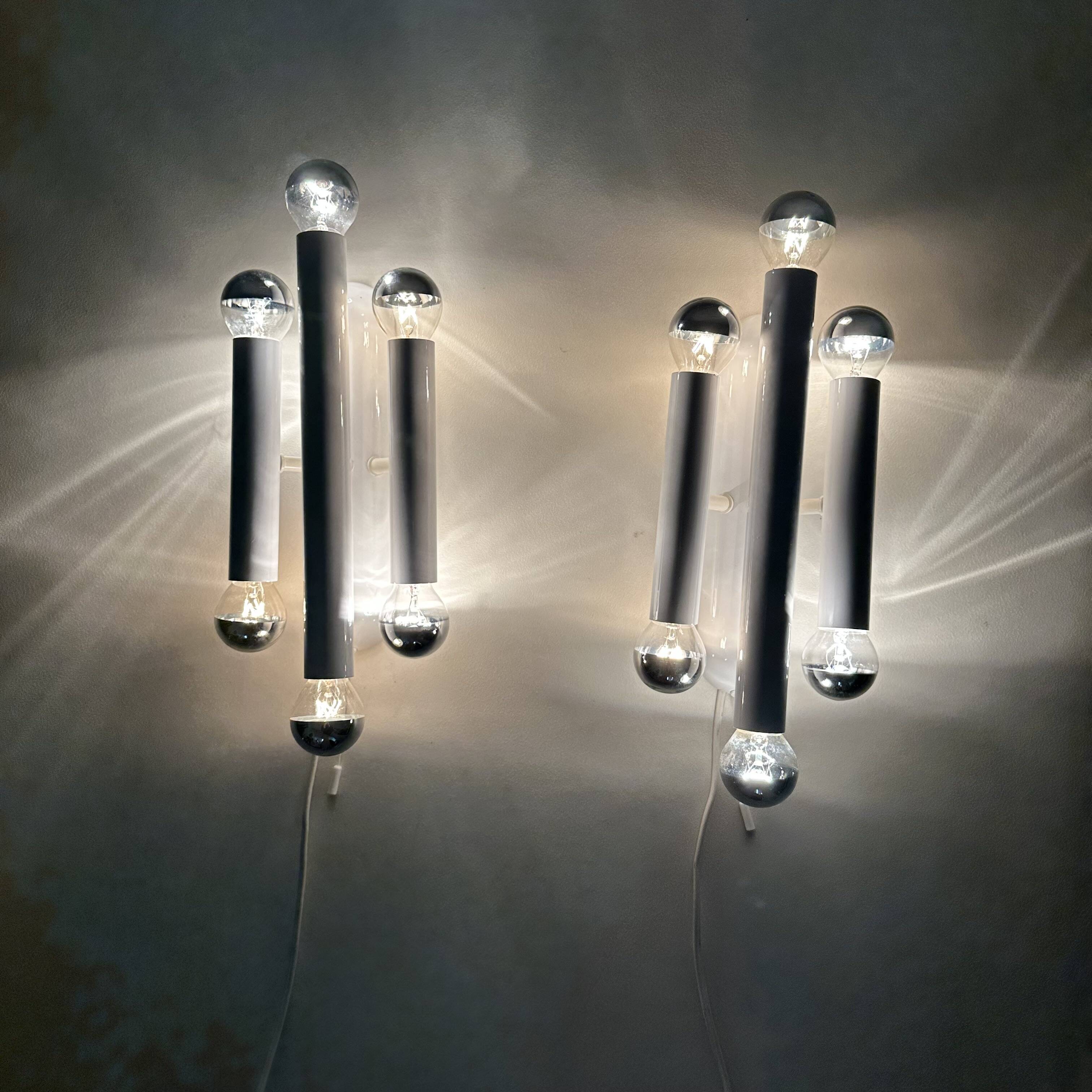 Set of 2 Hufnagel leuchten wall lamps sconce , 1970s