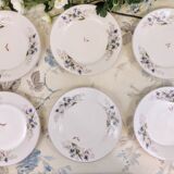 6 Assiettes en porcelaine fleurs