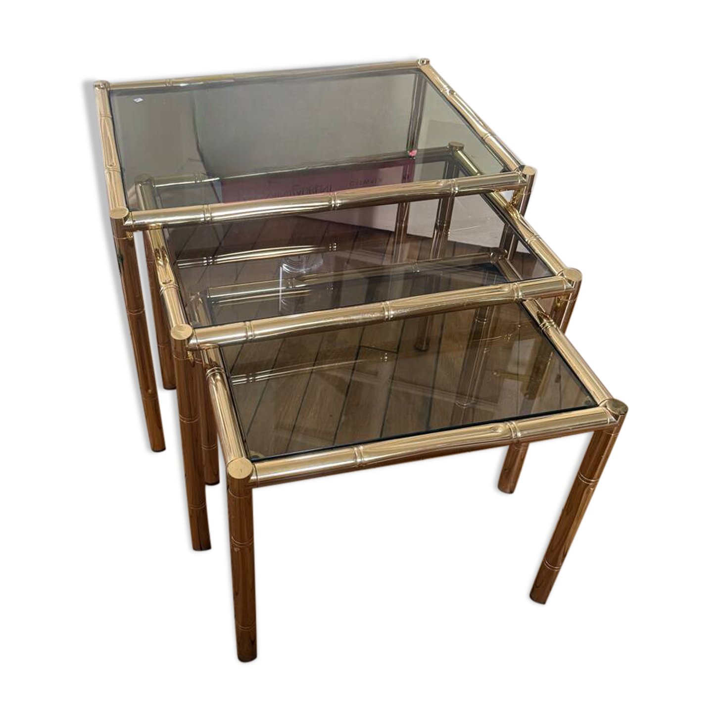 3 nesting bamboo tables