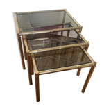 3 nesting bamboo tables