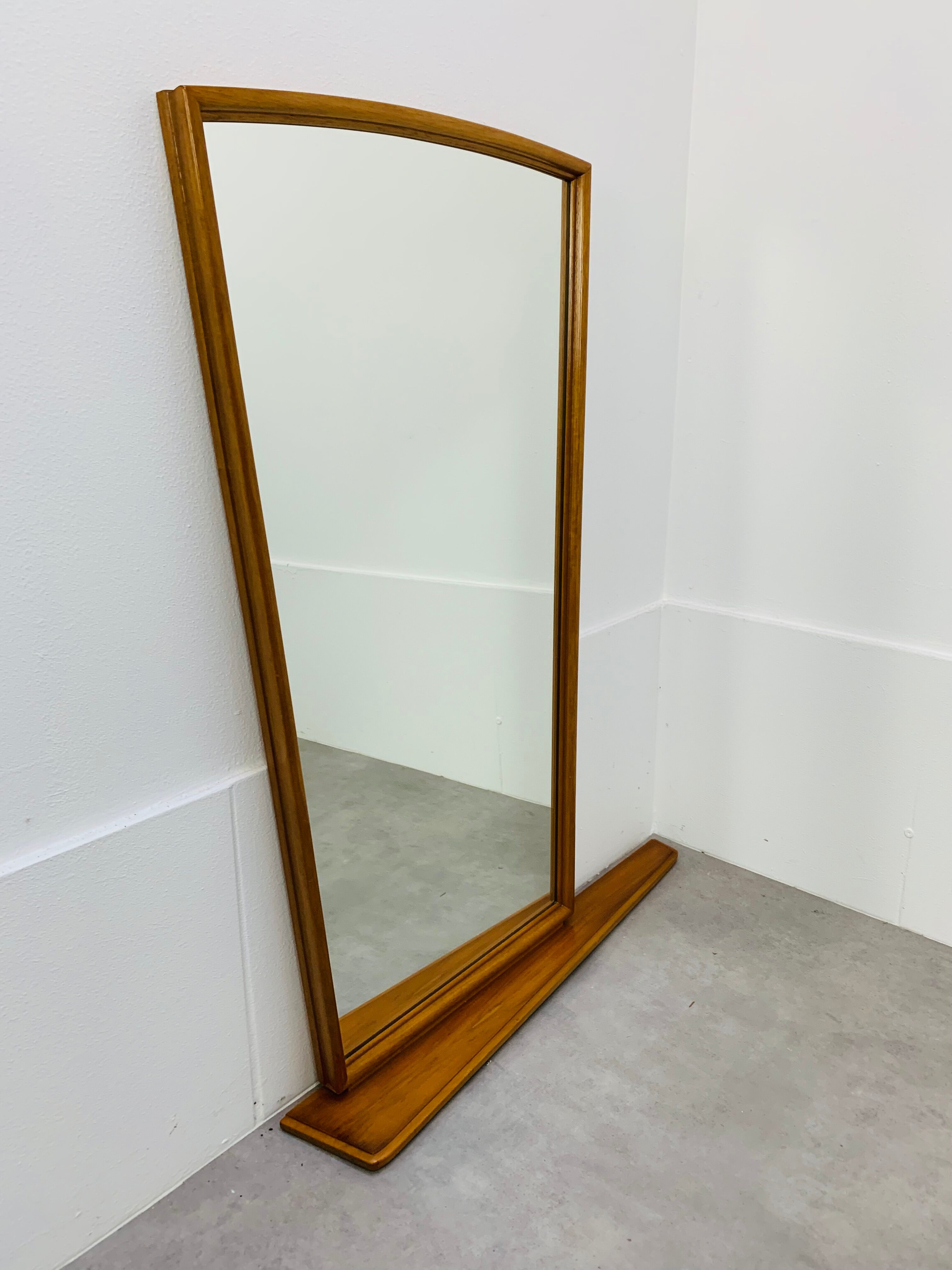 50s shelf mirror asymmetrical wood