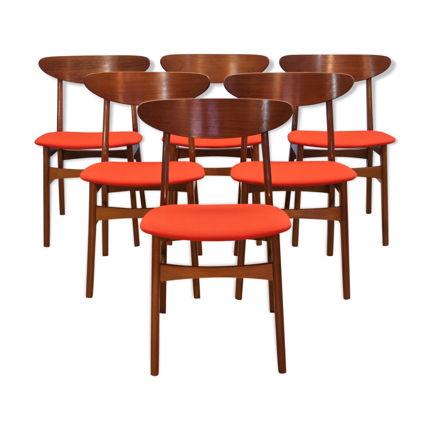 Set of 6 danish dining chairs in teak by Falsled, 1960