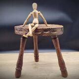 Oval tripod stool worked