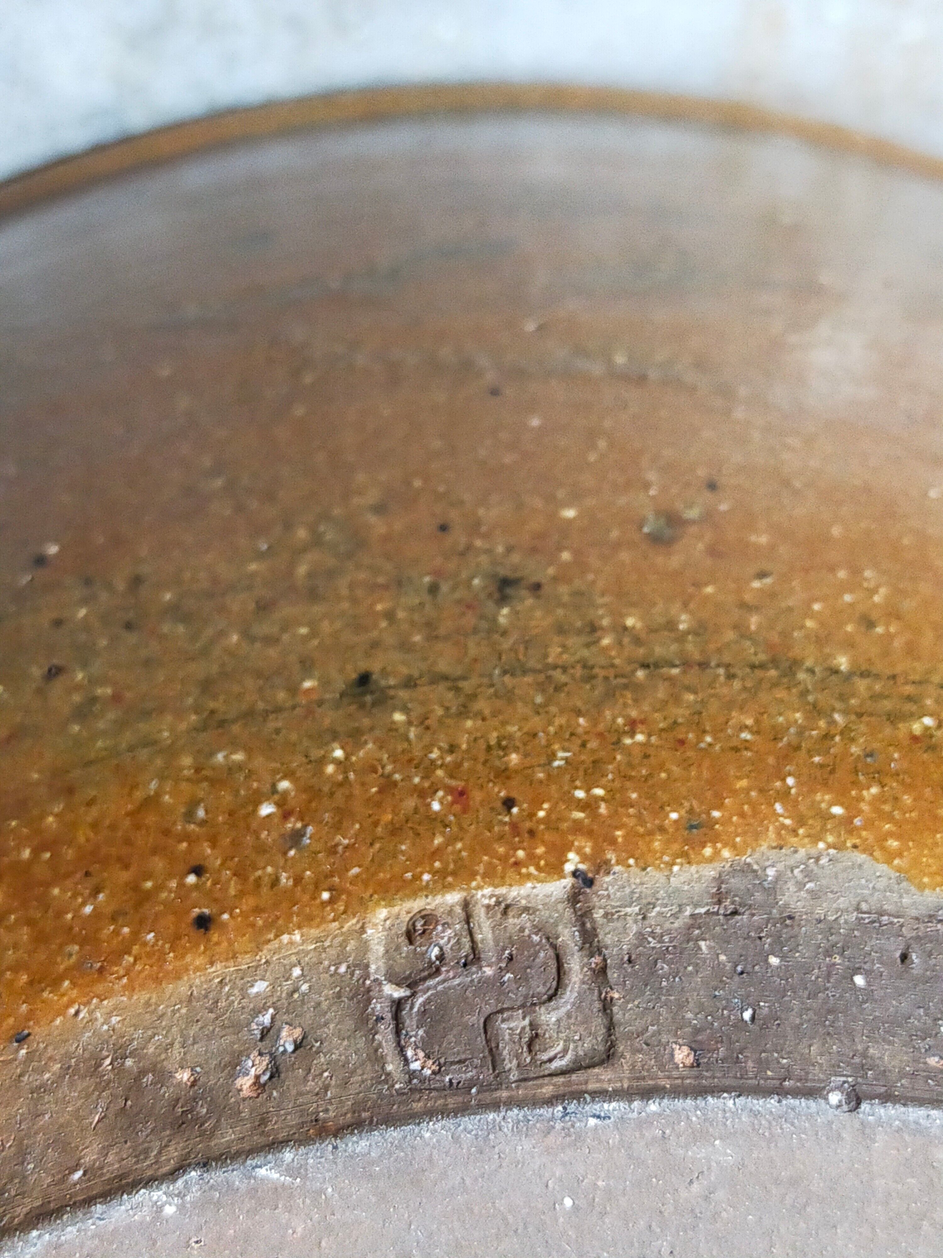 Salad bowl -potter's jatte in enamelled stoneware XXL vintage 30 cm