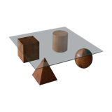 Metaforma coffee table in wood and glass top
