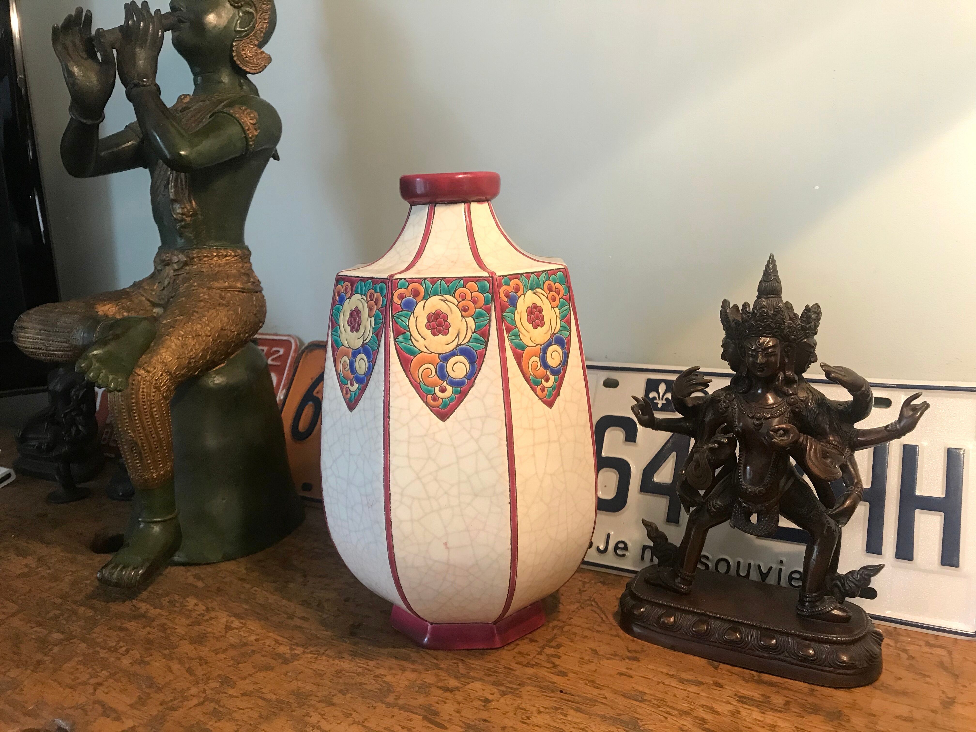 Longwy art deco vase