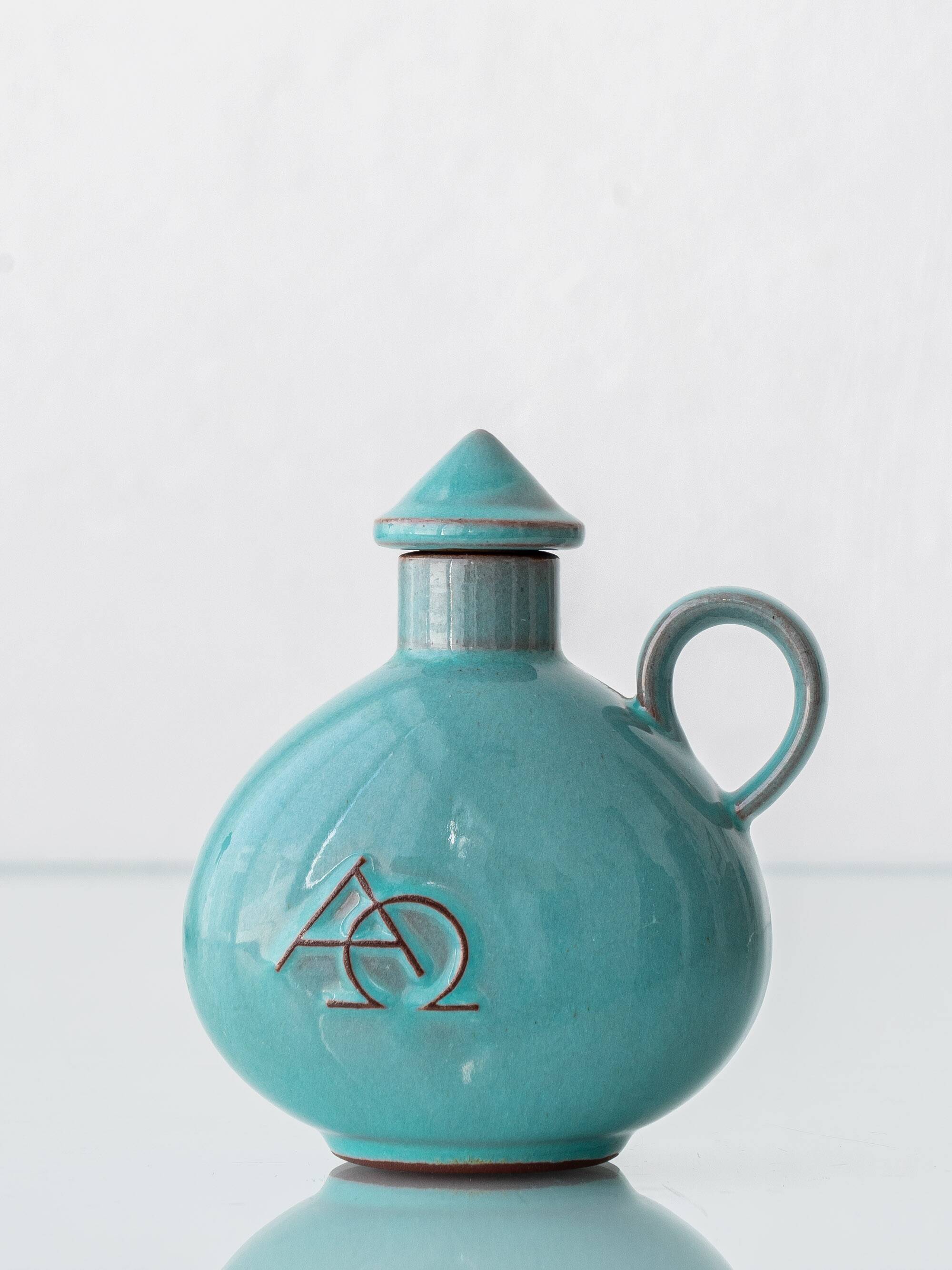 Bauhaus Ceramic Alpha Omega Cruet Pair by Theodor Bogler, 1948-1968